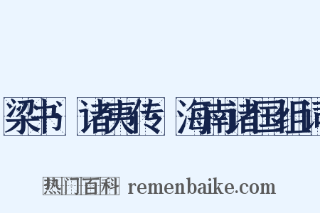 梁书·诸夷传·海南诸国组词是什么意思的图片